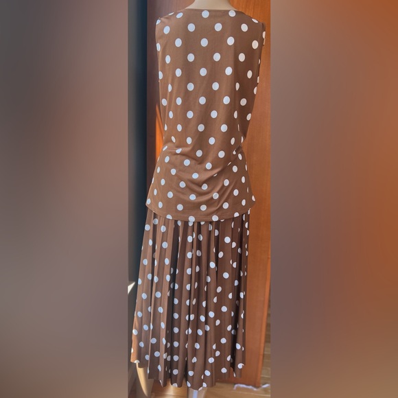 HALLHUBER  2 Piece Brown Polkadot Skirt & Top Size XS - Picture 5 of 10